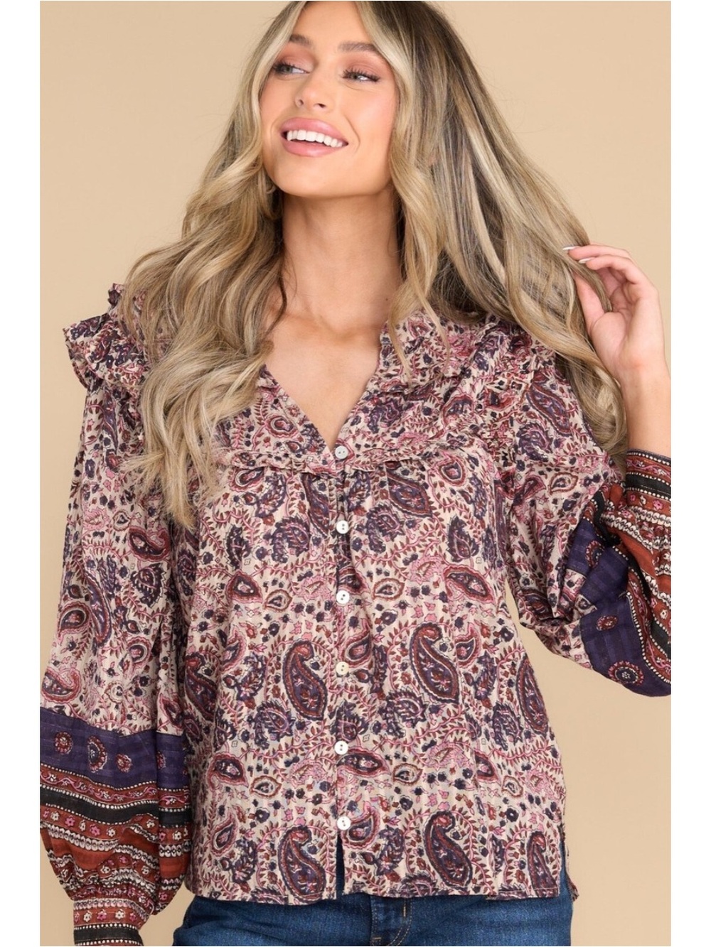 Cleobella Samara Blouse in Laurel Print Boho Paisley